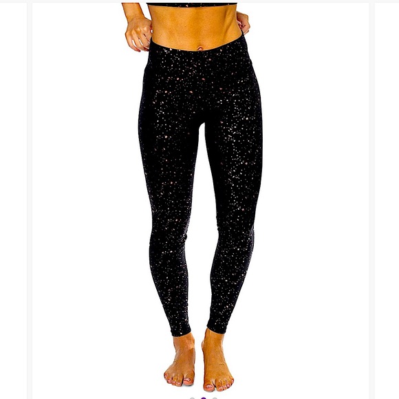 Free Yoga Pants - Free Yoga Black Metallic Fleck Leggings